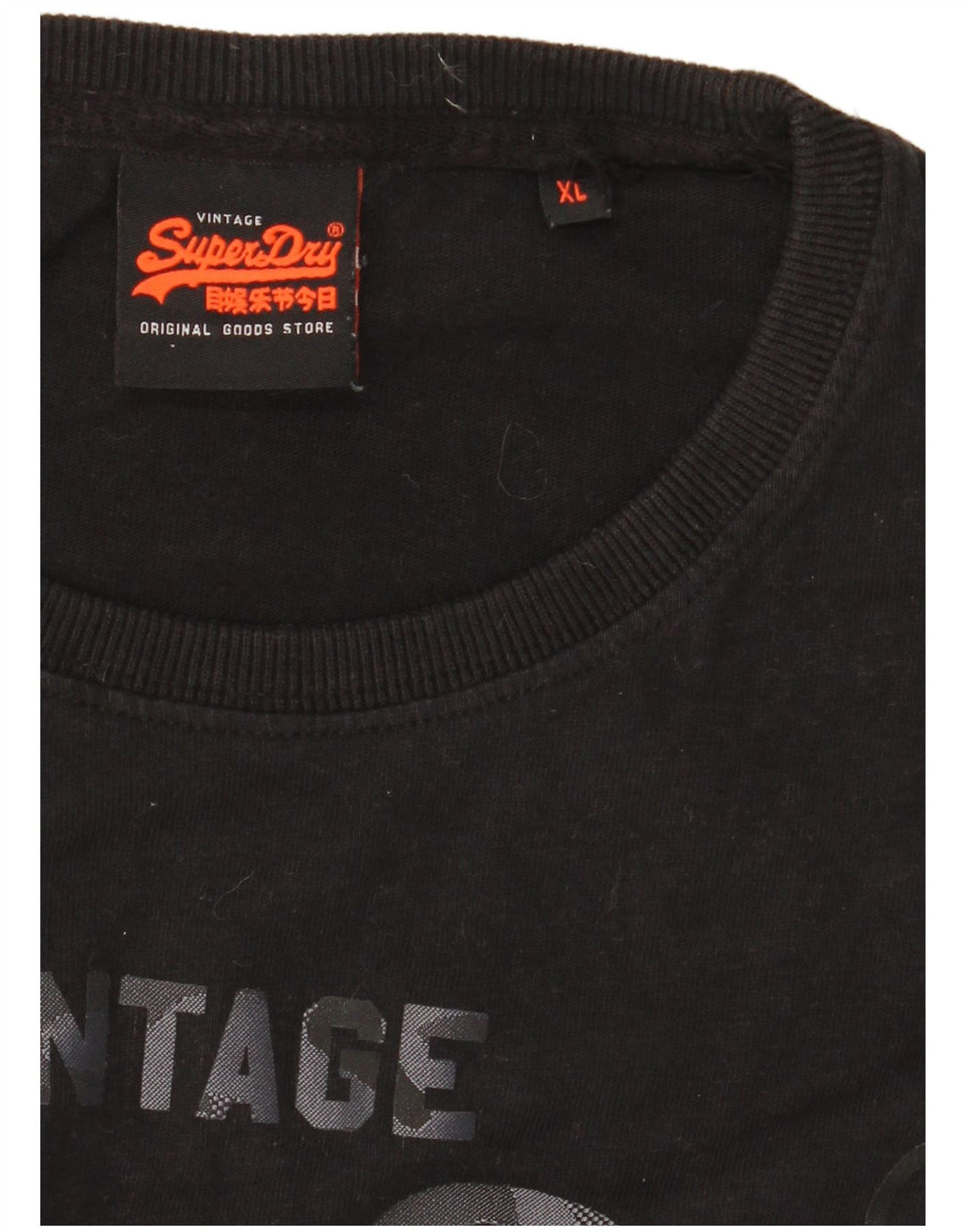 Superdry Mens Graphic T-Shirt Top XL Black
