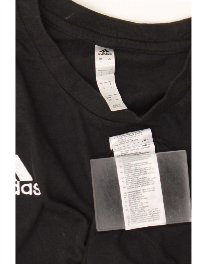 Adidas Mens T-Shirt Top Small Black Cotton