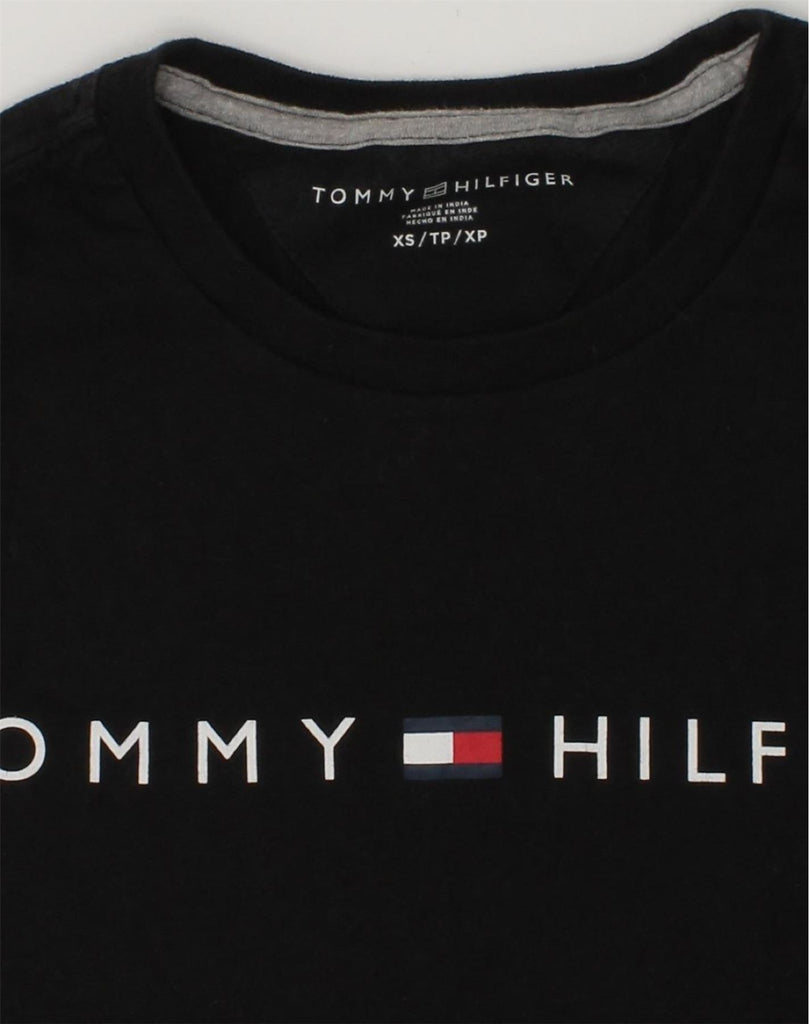 TOMMY HILFIGER Mens Graphic T-Shirt Top XS Black Cotton | Vintage Tommy Hilfiger | Thrift | Second-Hand Tommy Hilfiger | Used Clothing | Messina Hembry 