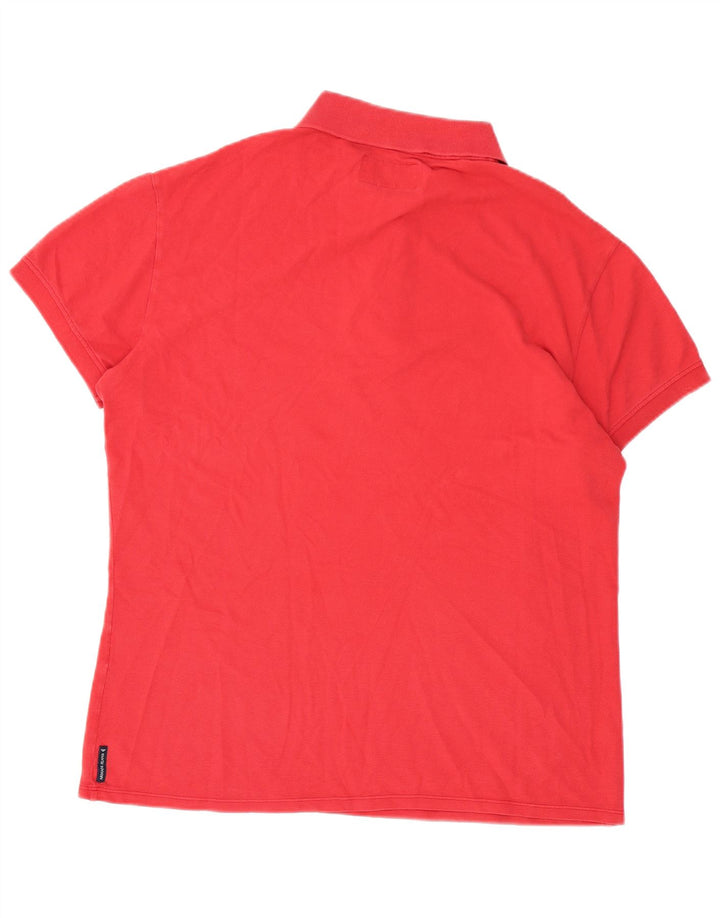 Armani Jeans Mens Muscle Polo Shirt Large Red