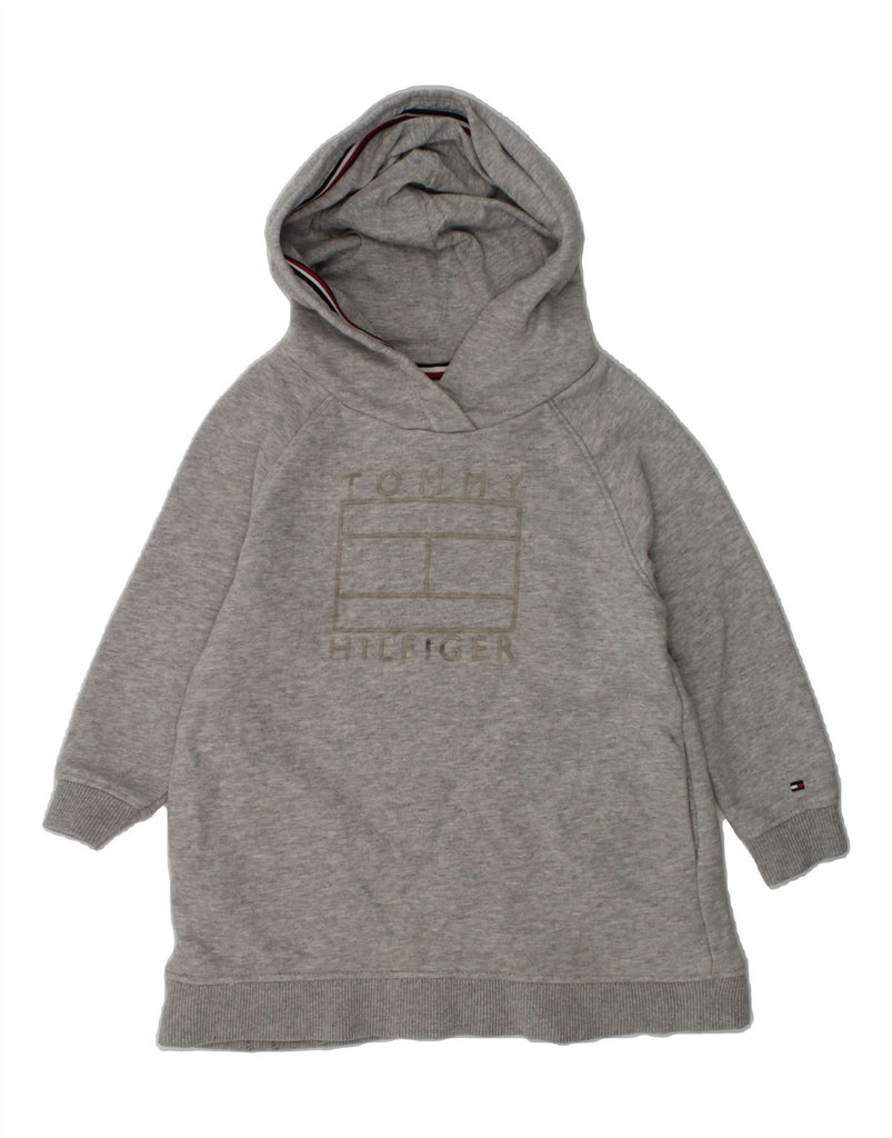 TOMMY HILFIGER Baby Girls Graphic Hooded Jumper Dress 12-18 Months Grey | Vintage Tommy Hilfiger | Thrift | Second-Hand Tommy Hilfiger | Used Clothing | Messina Hembry 