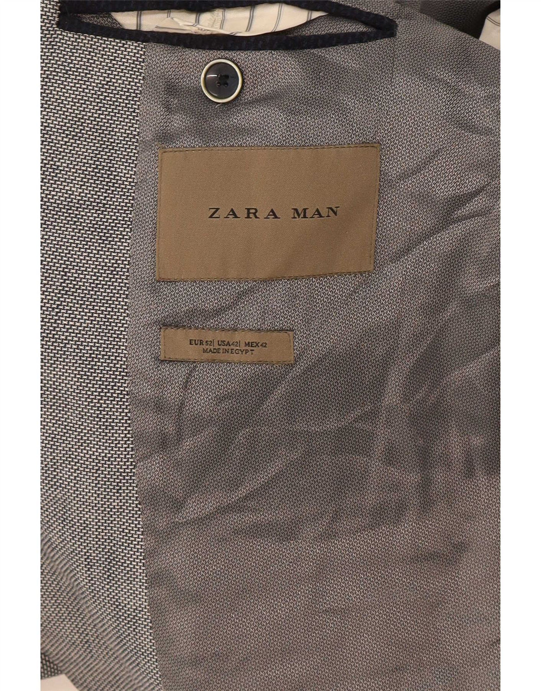 Zara Mens 2 Button Blazer Jacket EU 52 Large Grey