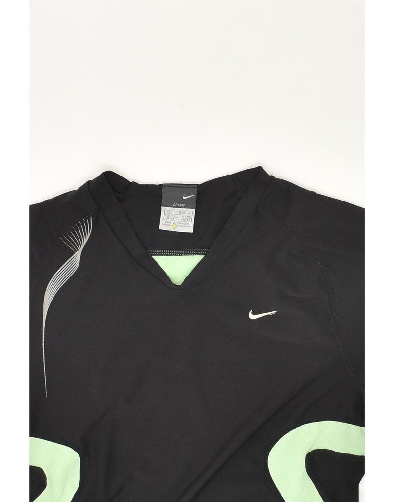 NIKE Womens Dri Fit T-Shirt Top UK 8/10 Small Black Colourblock | Vintage Nike | Thrift | Second-Hand Nike | Used Clothing | Messina Hembry 