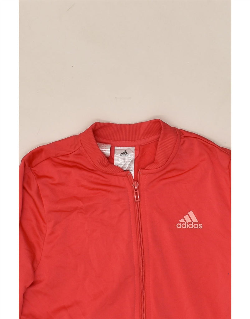 ADIDAS Girls Graphic Tracksuit Top Jacket 14-15 Years Red Polyester | Vintage Adidas | Thrift | Second-Hand Adidas | Used Clothing | Messina Hembry 