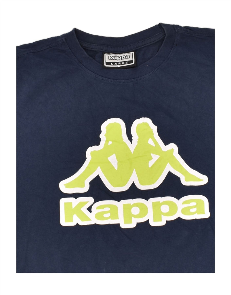 KAPPA Mens Graphic T-Shirt Top Large Navy Blue Vintage Kappa and Second-Hand Kappa from Messina Hembry 