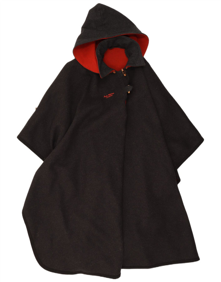 Vintage Womens Hooded Cape Coat One Size Grey