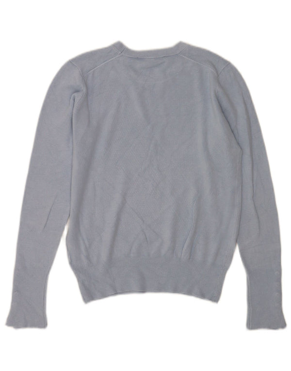 Zara Womens Crew Neck Jumper Sweater UK 12 Medium Blue Viscose