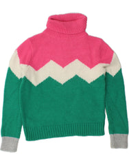 BODEN Girls Roll Neck Jumper Sweater 11-12 Years Multicoloured Colourblock