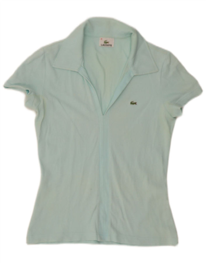 LACOSTE Womens Polo Shirt Size 38 Medium Blue Cotton