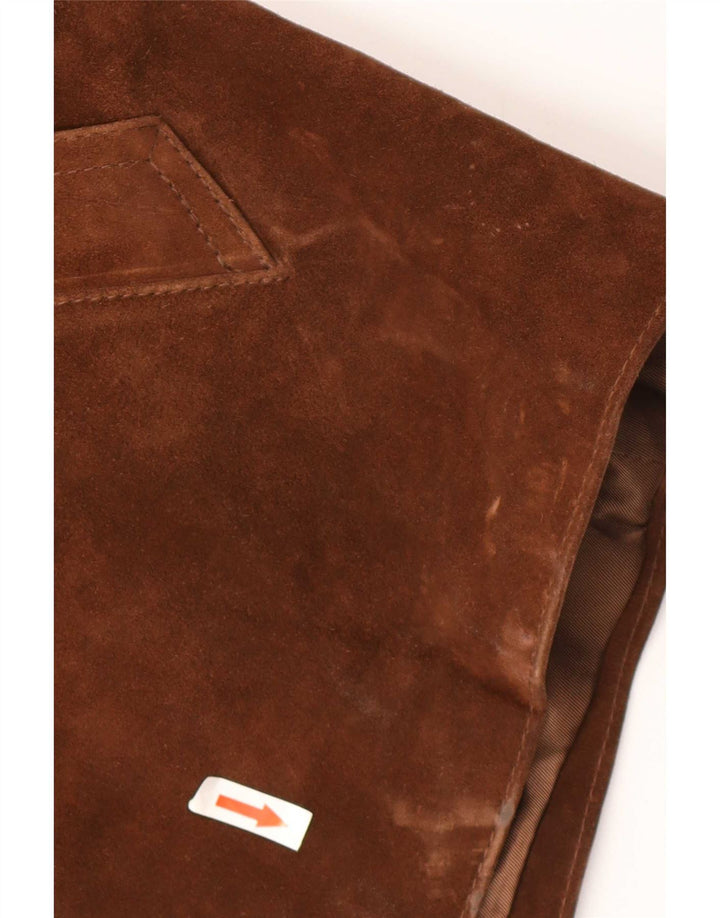 Vintage Mens Suede Jacket UK 36 Small Brown