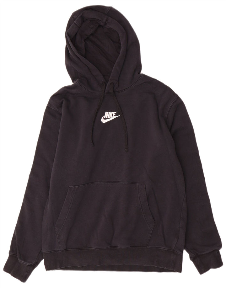 Nike Mens Graphic Hoodie Jumper Medium Black Colourblock Cotton