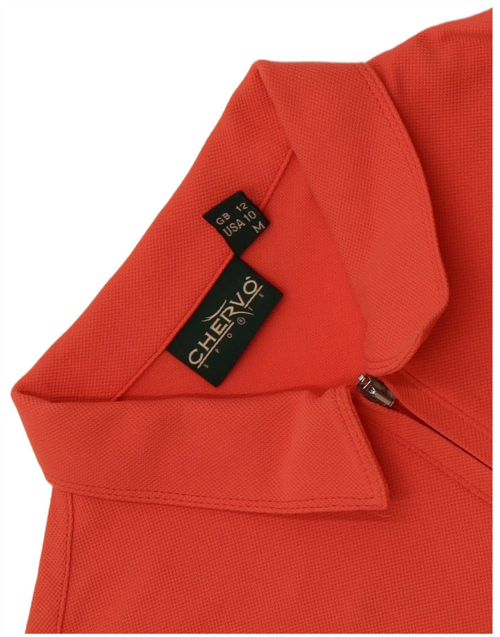 Chervo Womens Polo Shirt UK 12 Medium  Orange