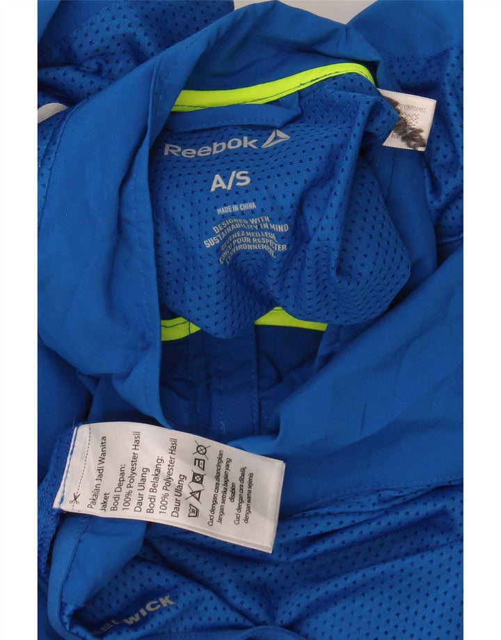Reebok Boys Graphic Tracksuit Top Jacket 9-10 Years Small Blue Polyester