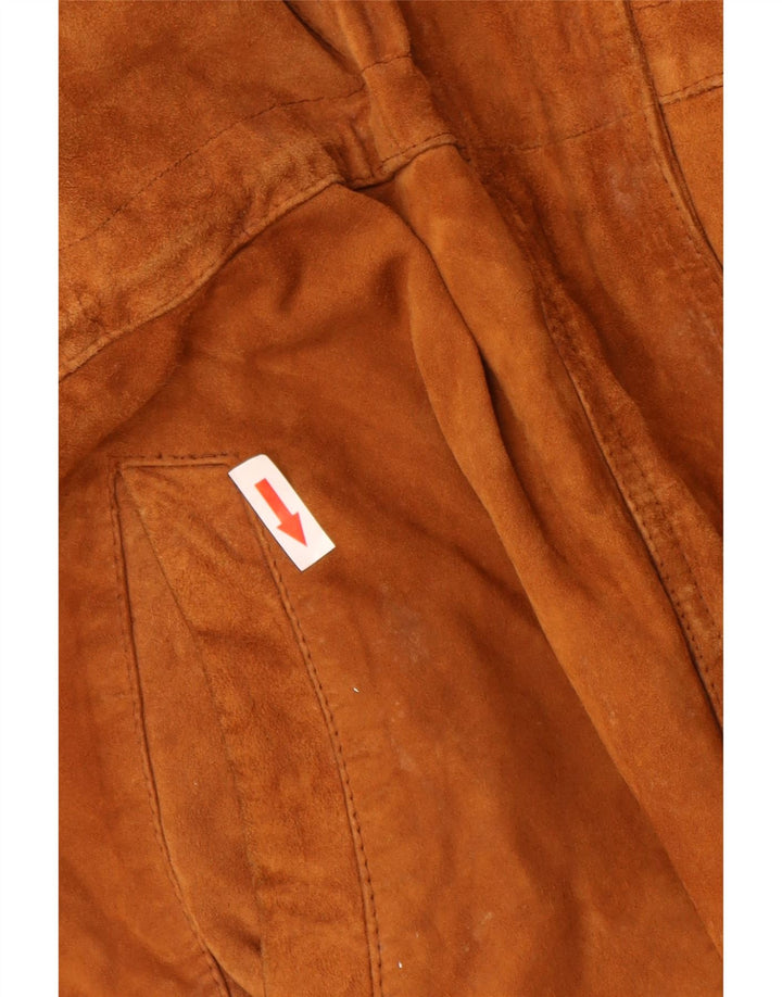 Vintage Womens Suede Overcoat UK 16 Large Brown