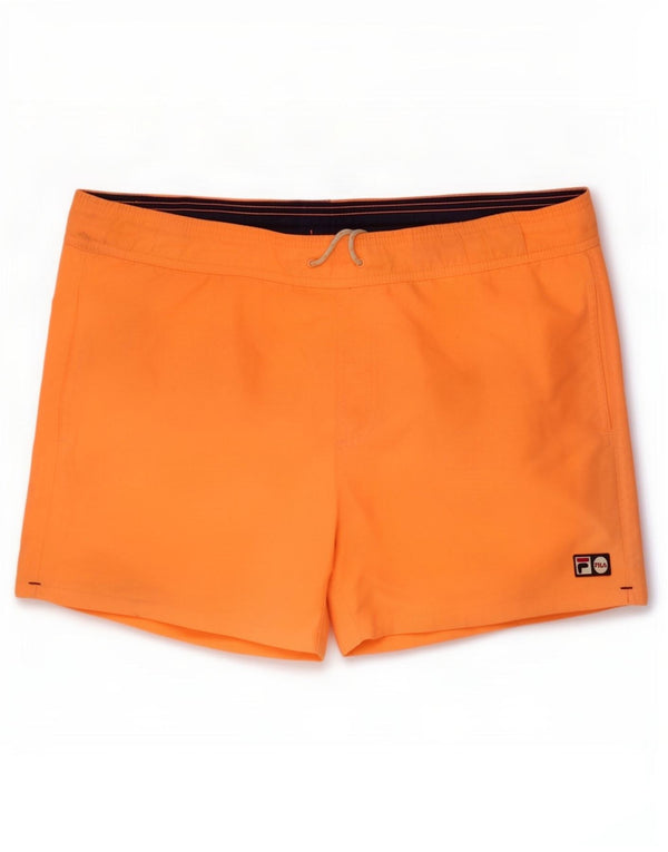 Fila Mens Swimming Shorts Large Orange Polyester