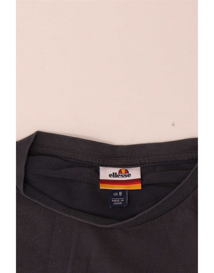 Ellesse Womens Crop Graphic T-Shirt Top UK 8 Small  Grey
