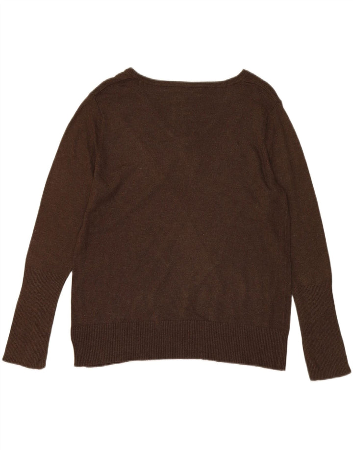 MOSSIMO Womens Oversized V-Neck Jumper Sweater US 2 XS Brown Nylon Vintage Mossimo and Second-Hand Mossimo from Messina Hembry 
