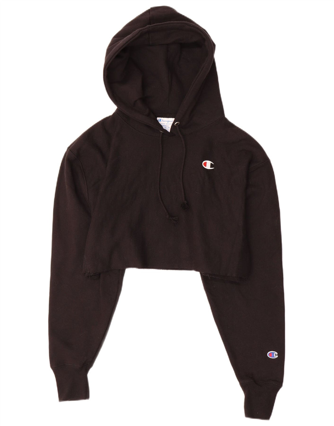 CHAMPION Womens Reverse Weave Oversized Hoodie Jumper UK 10 Small Black