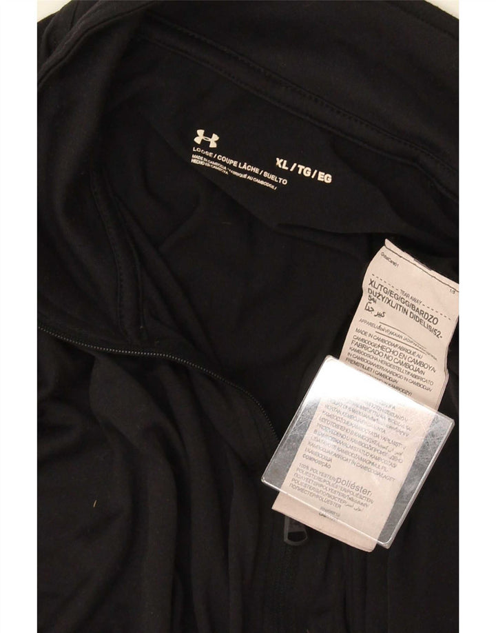 Under Armour Mens Zip Neck Top Long Sleeve XL Black Polyester