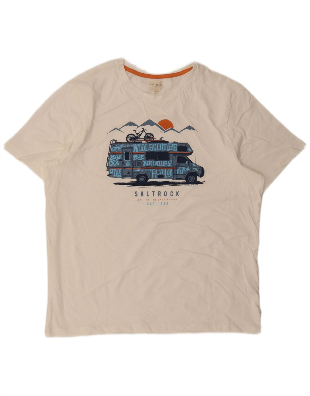 Saltrock Mens Graphic T-Shirt Top XL White Cotton