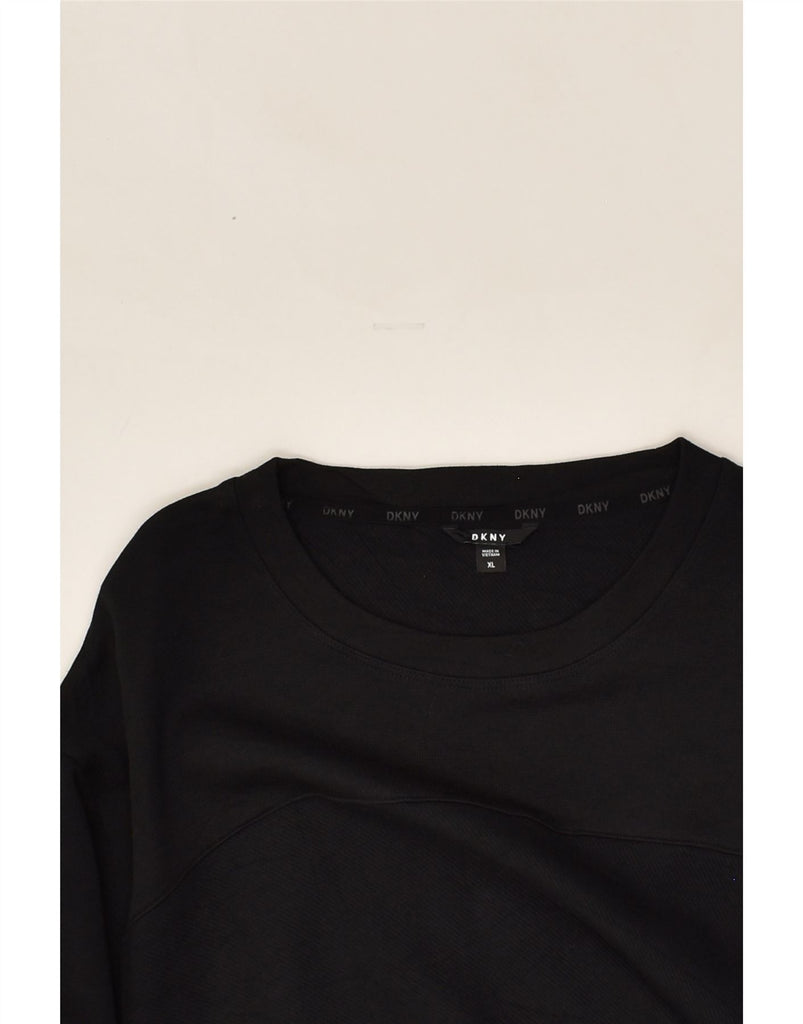 DKNY Mens Sweatshirt Jumper XL Black Cotton | Vintage Dkny | Thrift | Second-Hand Dkny | Used Clothing | Messina Hembry 