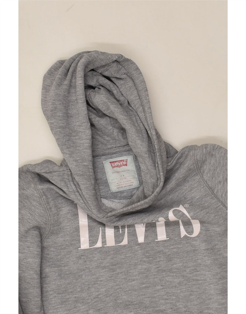 LEVI'S Boys Graphic Hoodie Jumper 11-12 Years Grey Cotton | Vintage Levi's | Thrift | Second-Hand Levi's | Used Clothing | Messina Hembry 