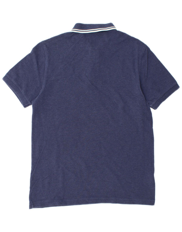 FRED PERRY Mens Polo Shirt Medium Navy Blue Cotton