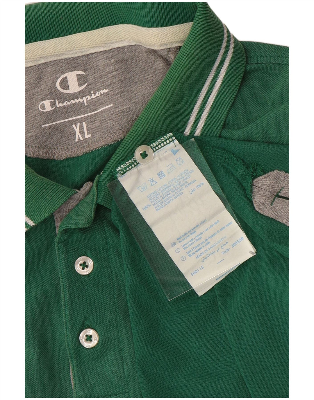 Champion Mens Polo Shirt XL Green Cotton