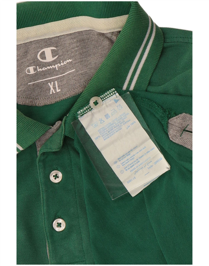 Champion Mens Polo Shirt XL Green Cotton
