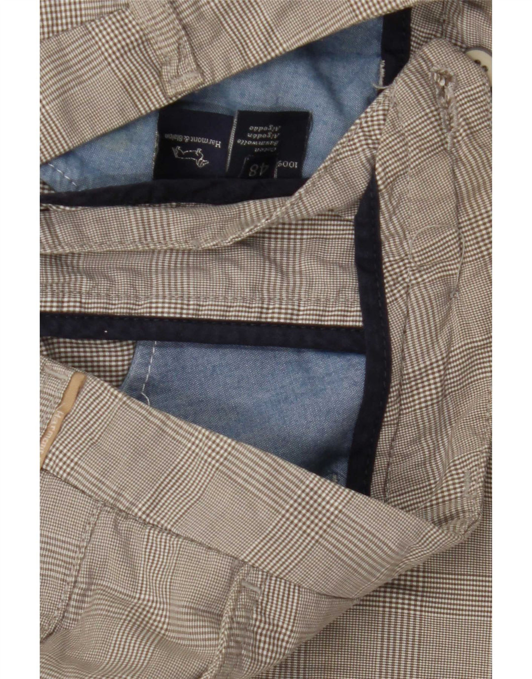Harmont & Blaine Mens Cargo Shorts IT 48 Medium W30  Grey Check Cotton