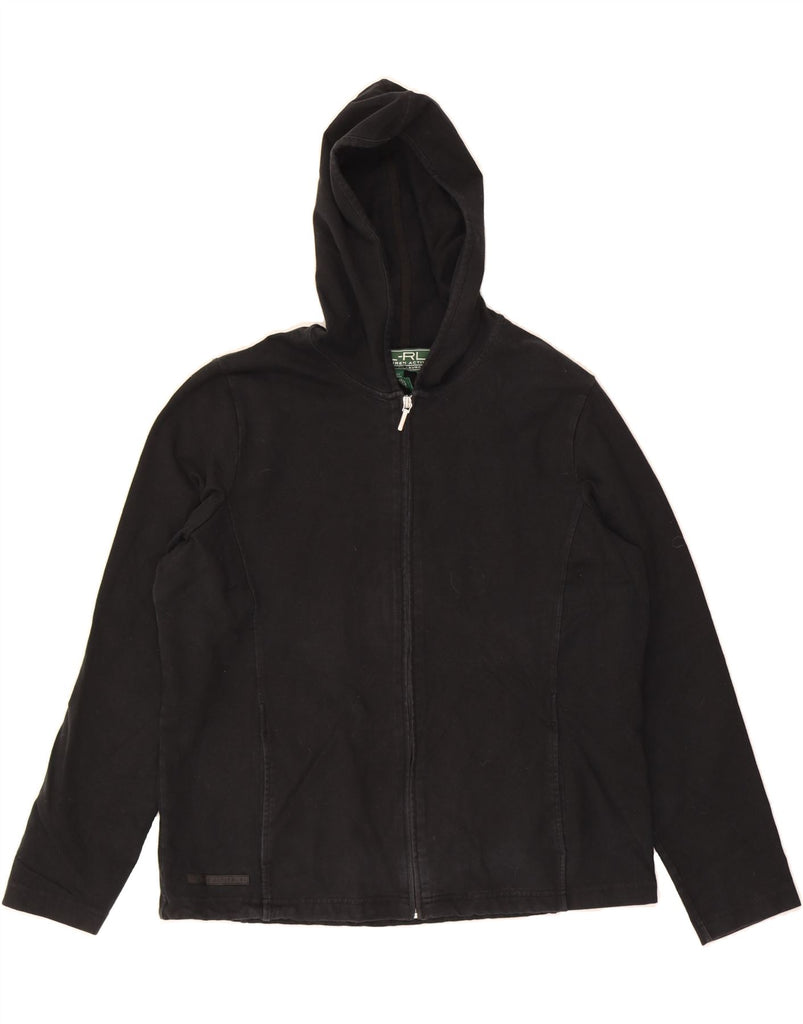 RALPH LAUREN Womens Zip Hoodie Sweater UK 18 XL Black Cotton Vintage Ralph Lauren and Second-Hand Ralph Lauren from Messina Hembry 
