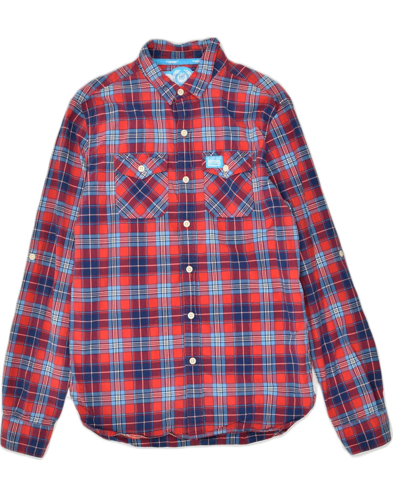 SUPERDRY Mens Shirt Medium Red Check Cotton | Vintage Superdry | Thrift | Second-Hand Superdry | Used Clothing | Messina Hembry 