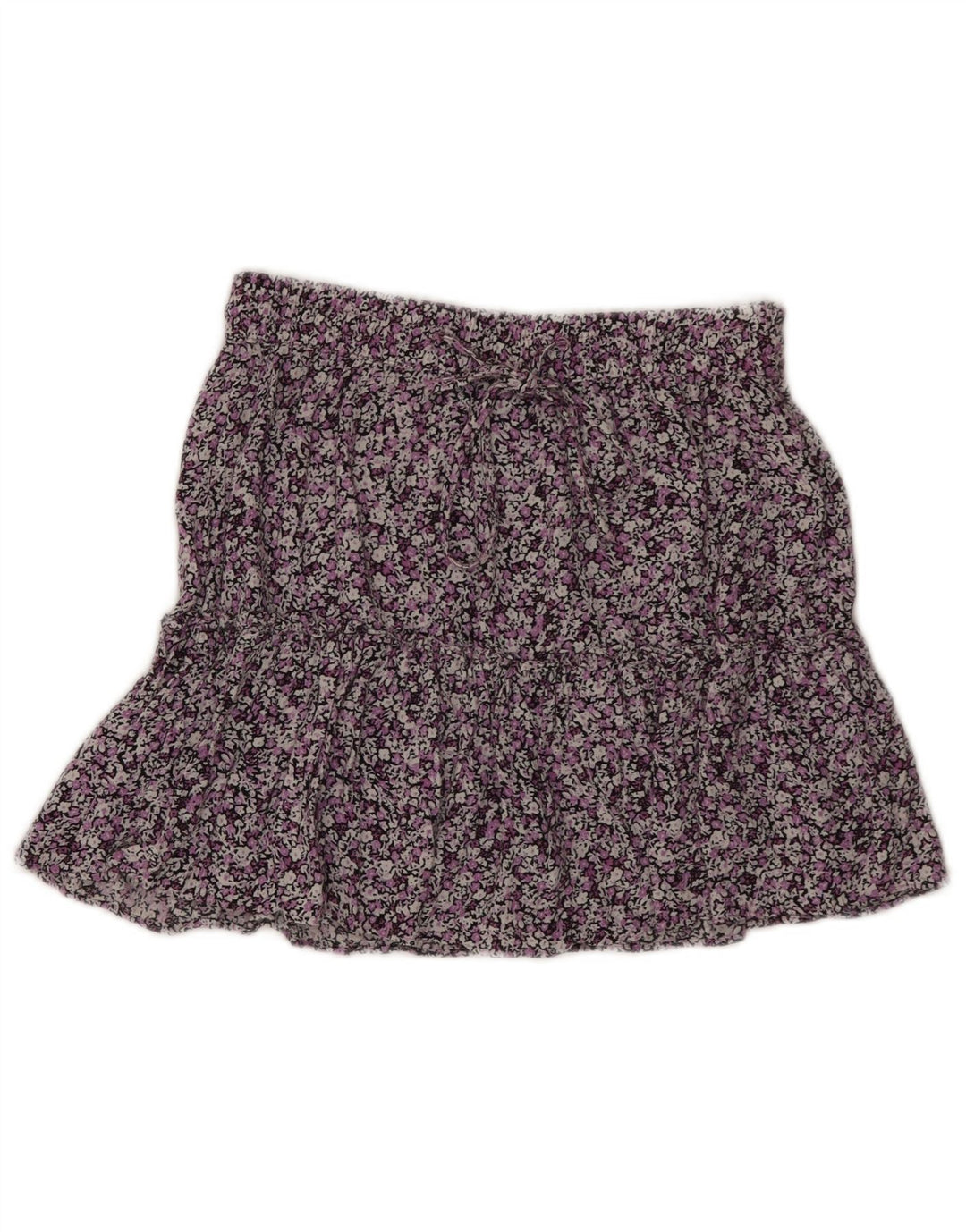 ZARA Womens Mini Skirt Small W26 Purple Floral Viscose