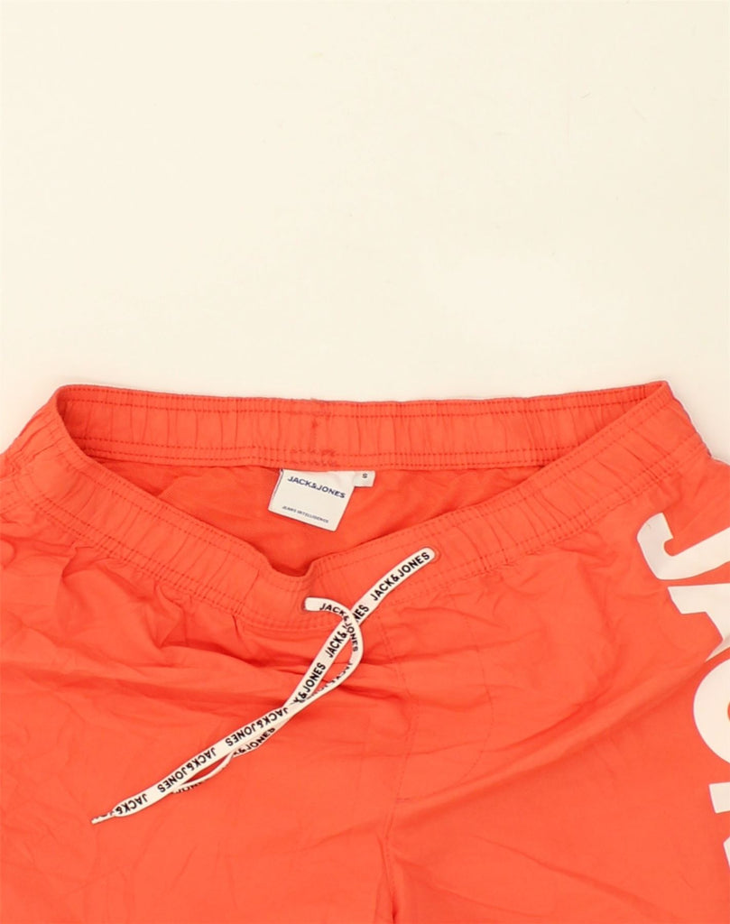 JACK & JONES Womens Graphic Sport Shorts UK 10 Small Orange Polyester | Vintage Jack & Jones | Thrift | Second-Hand Jack & Jones | Used Clothing | Messina Hembry 