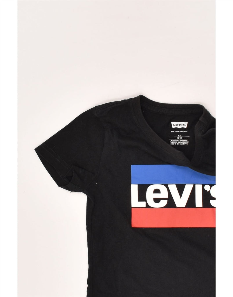 LEVI'S Boys Graphic T-Shirt Top 4-5 Years Black Cotton | Vintage Levi's | Thrift | Second-Hand Levi's | Used Clothing | Messina Hembry 