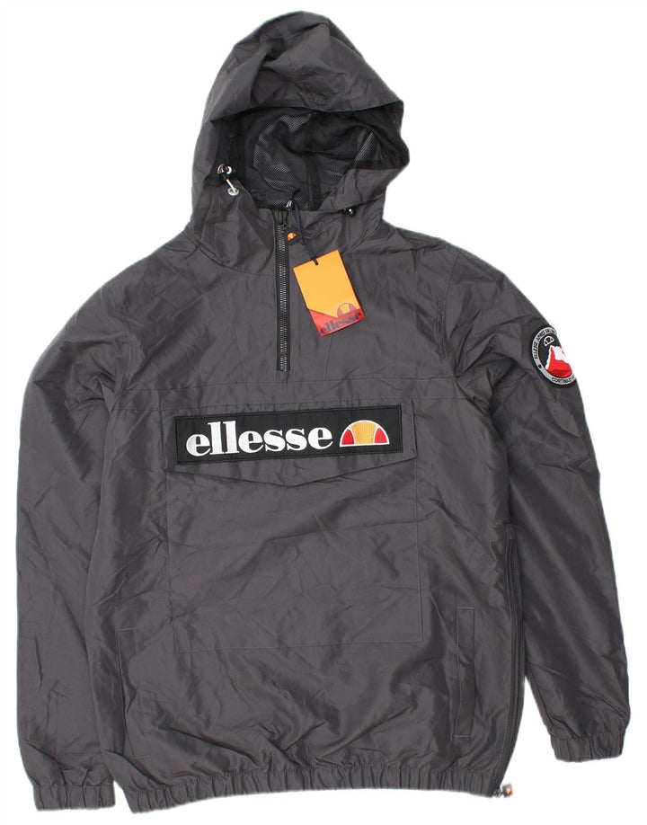 ELLESSE Mens Pullover Hooded Rain Jacket UK 36 Small Grey