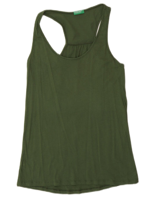 Benetton Womens Vest Top UK 6 XS Green