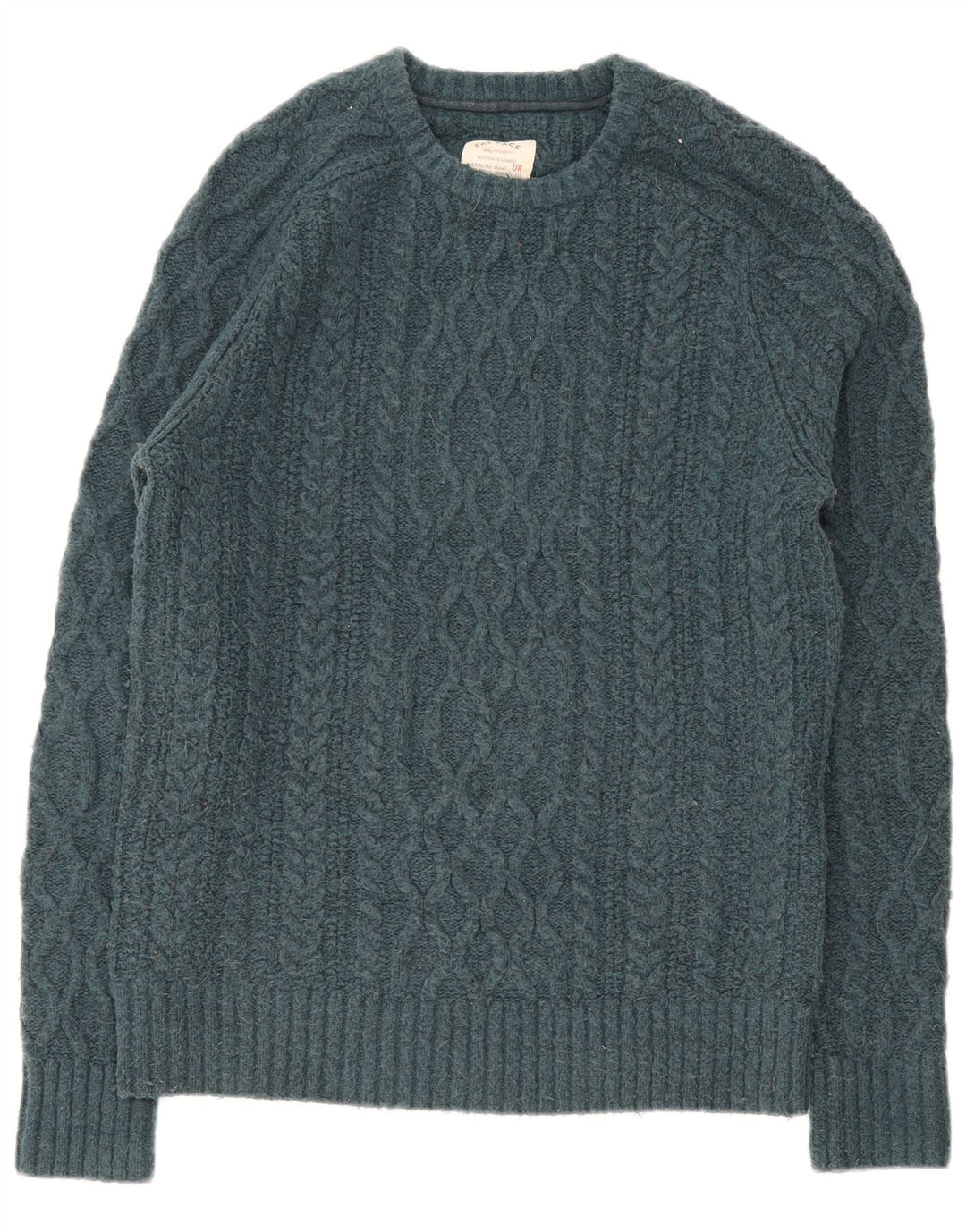 Fat Face Mens Crew Neck Jumper Sweater Small Green Wool