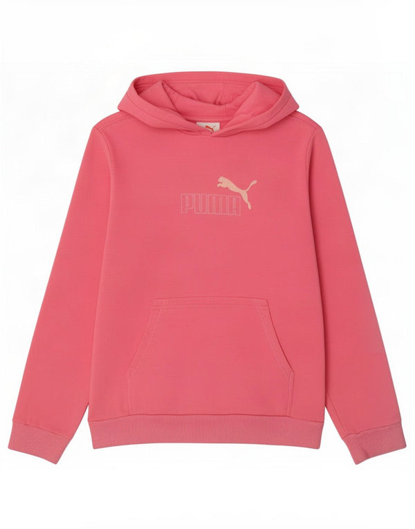 Puma Girls Graphic Hoodie Jumper 15-16 Years Pink Cotton
