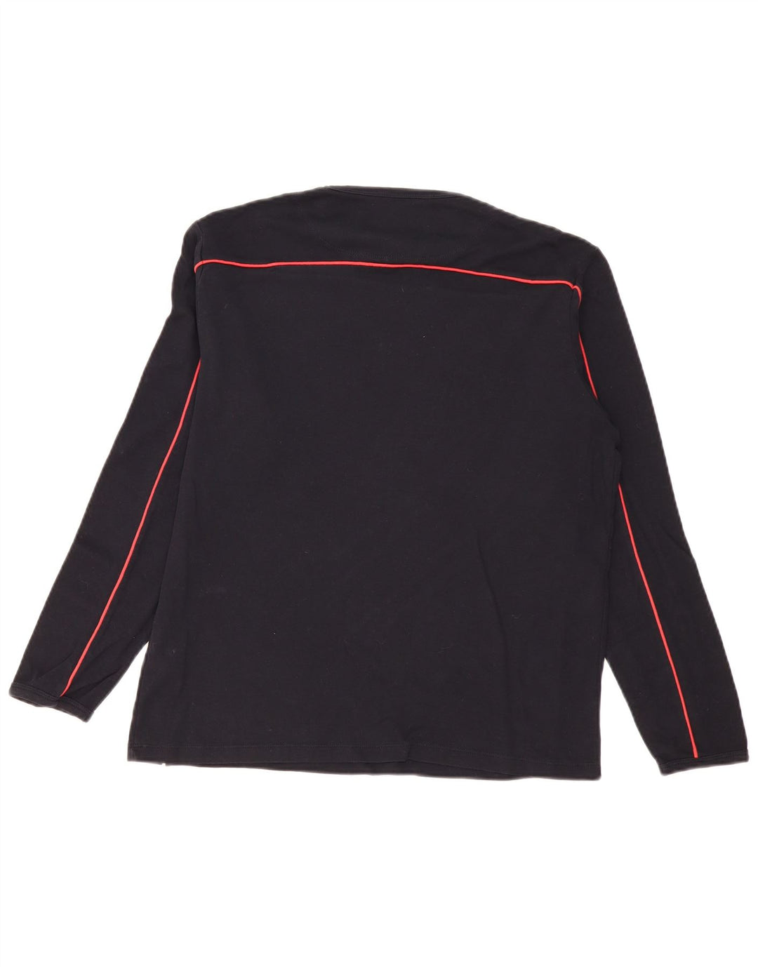 French Connection Mens Top Long Sleeve Medium Black Striped Cotton