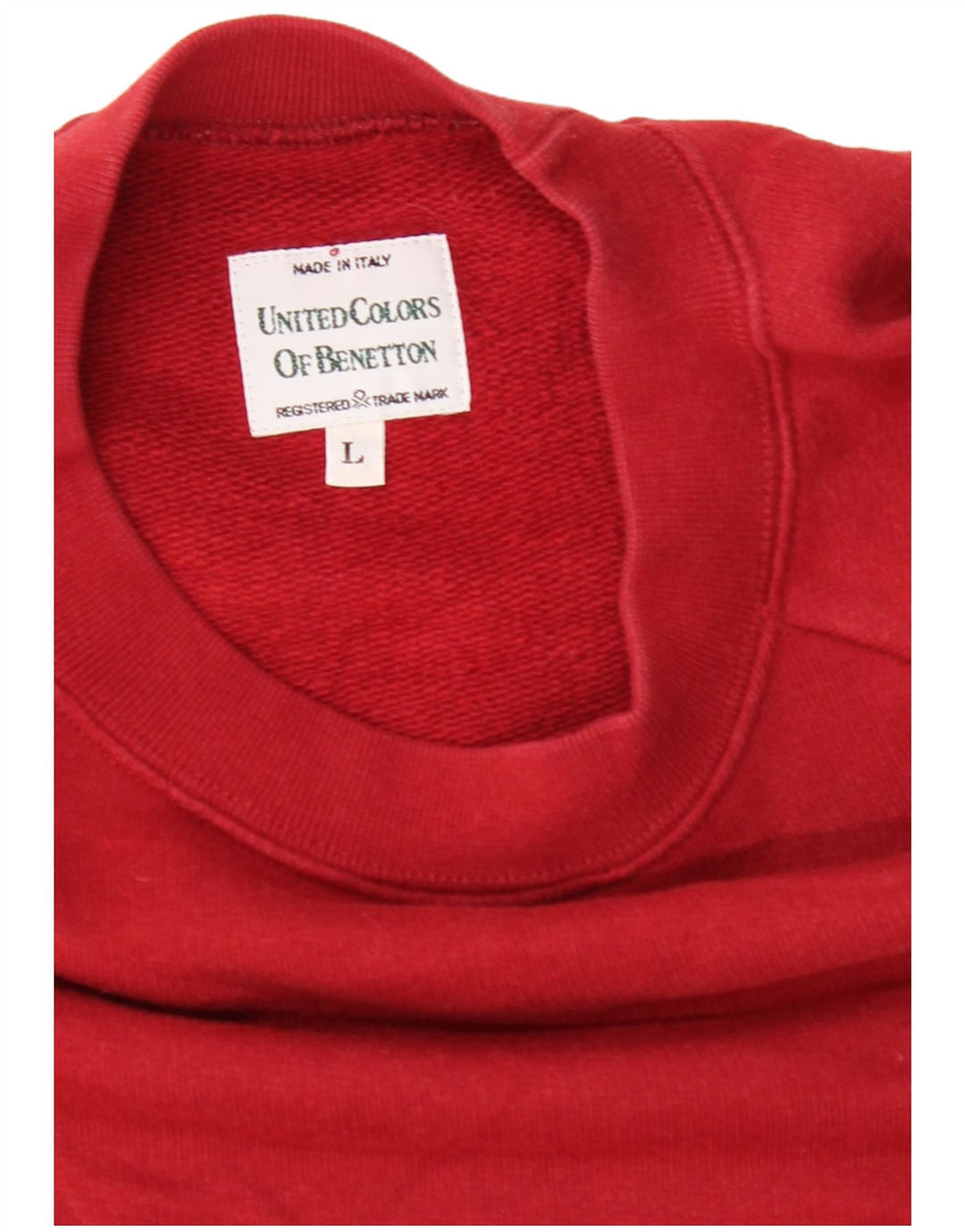 BENETTON Womens Oversized Sweatshirt Jumper UK 16 Large Red