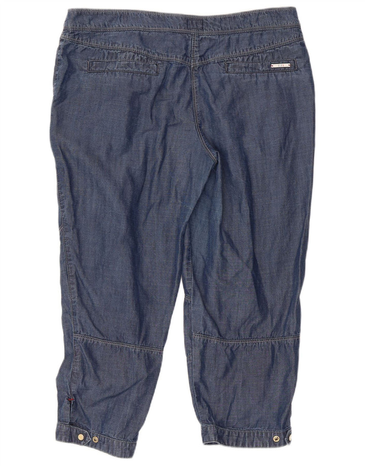 TRUSSARDI Womens Straight Capri Trousers W31 L21 Blue Lyocell