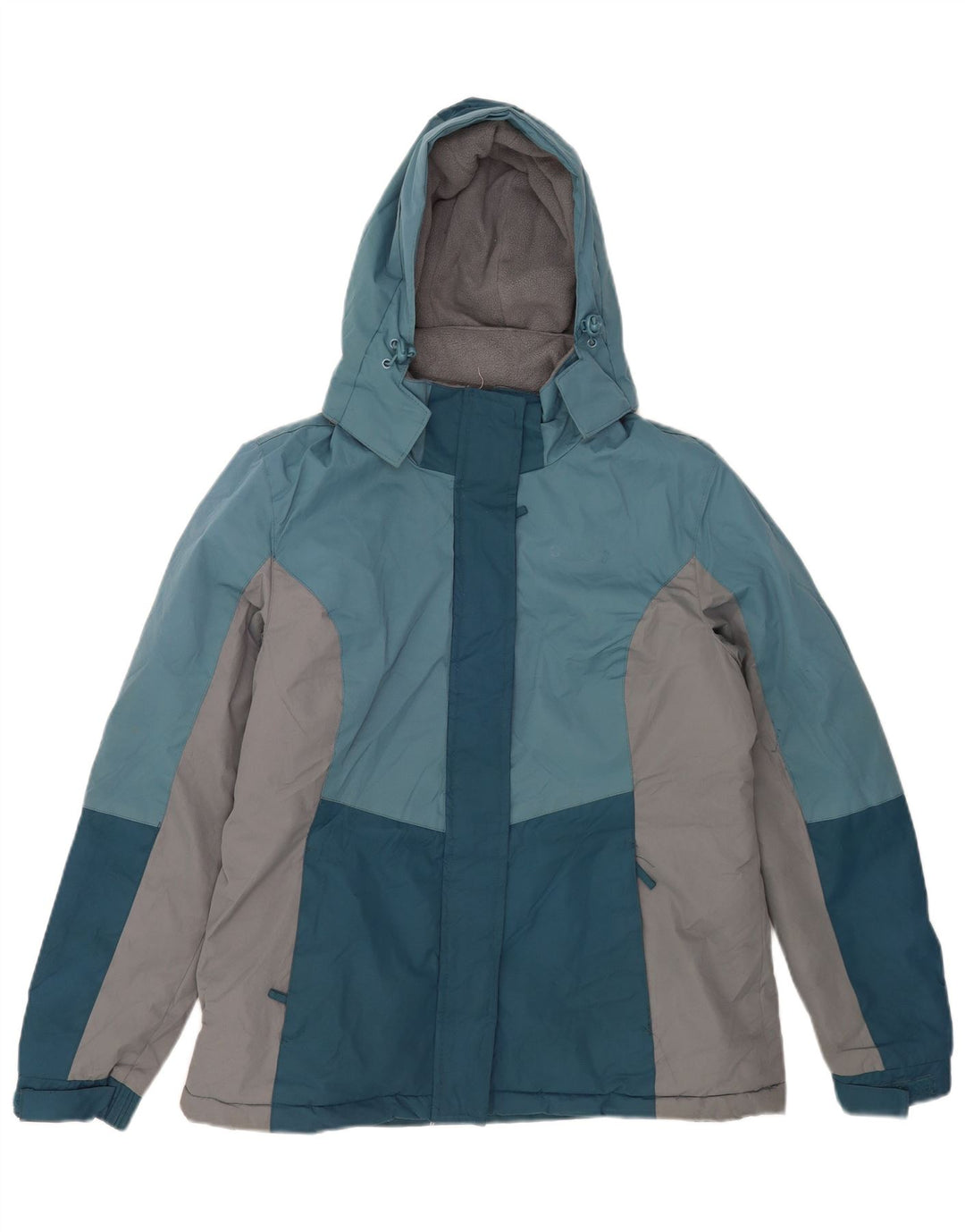 Mountain Warehouse Womens Hooded Ski Jacket UK 14 Large Blue Colourblock