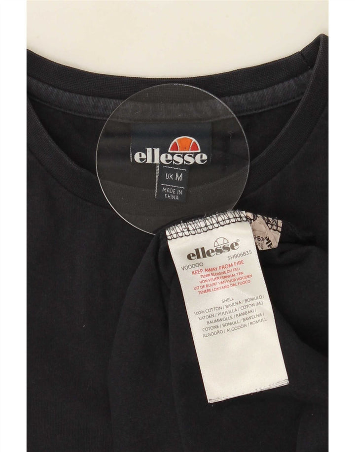 Ellesse Mens Graphic T-Shirt Top Medium Navy Blue Cotton