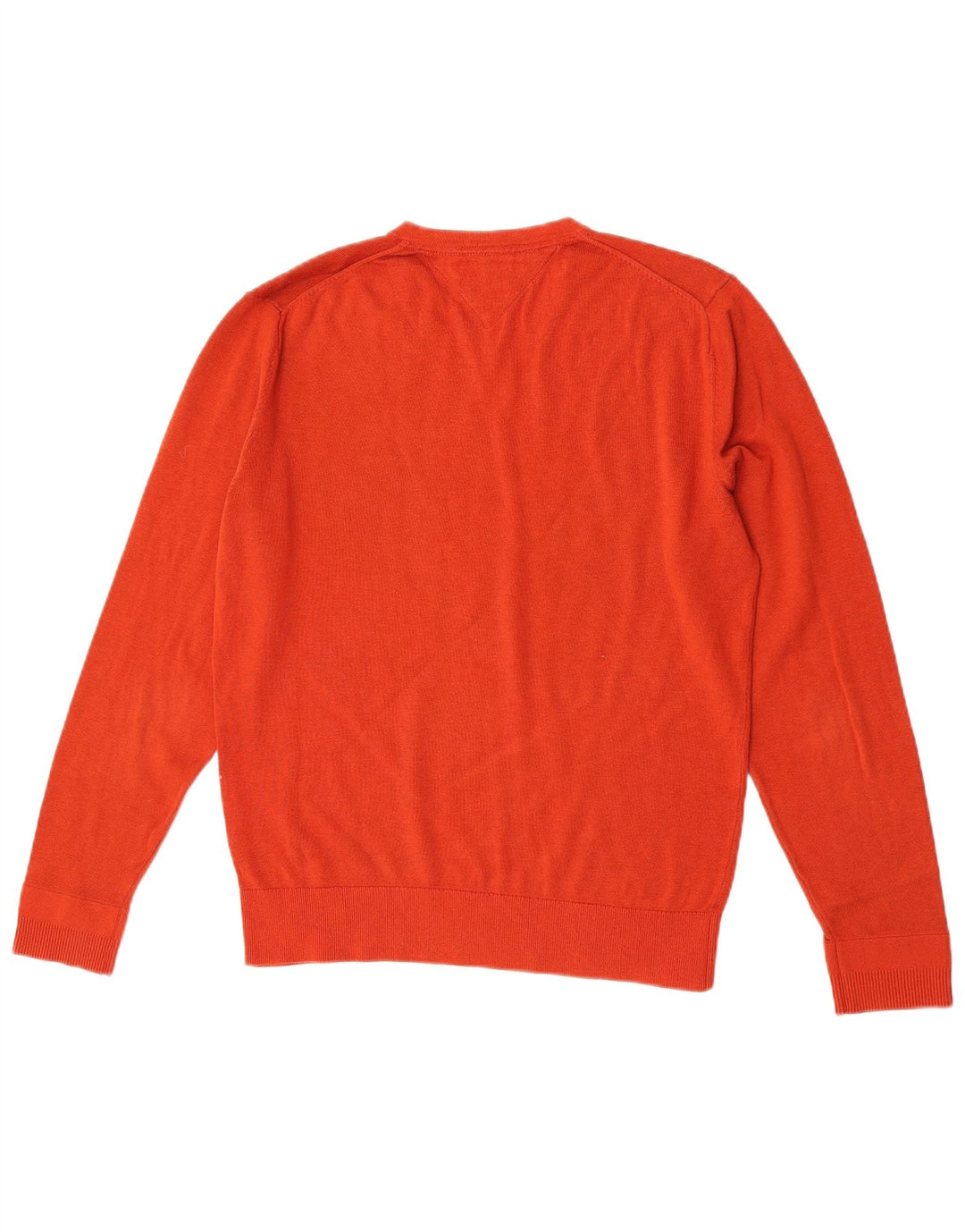 Tommy Hilfiger Mens V-Neck Jumper Sweater Medium Orange