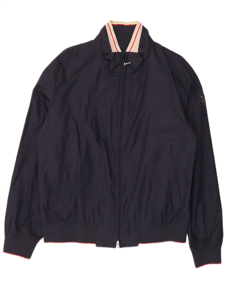 MARINA YACHTING Mens Bomber Jacket IT 54 2XL Navy Blue Polyester
