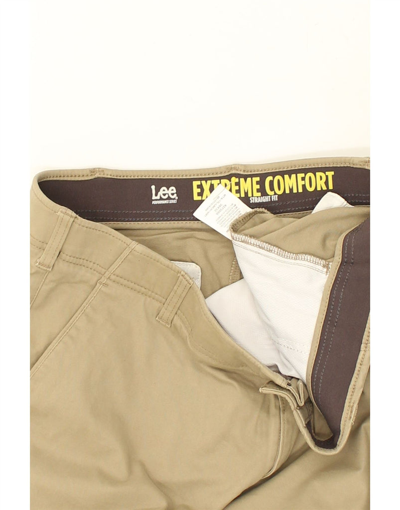 LEE Mens Extreme Comfort Straight Casual Trousers W38 L32 Beige Cotton | Vintage Lee | Thrift | Second-Hand Lee | Used Clothing | Messina Hembry 