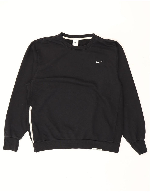 Nike Mens Sweatshirt Jumper Large Black Cotton