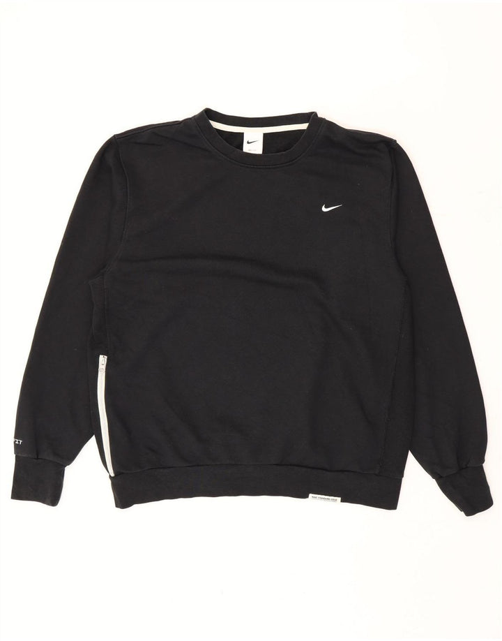 Nike Mens Sweatshirt Jumper Large Black Cotton