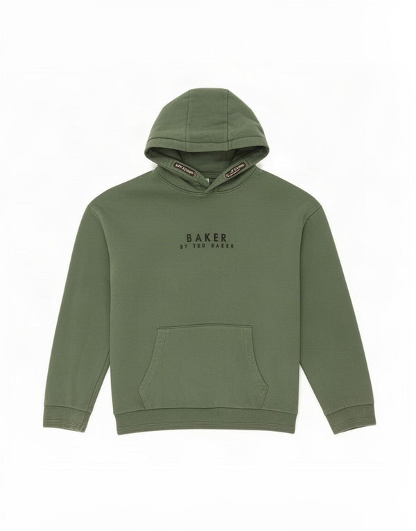 Ted Baker Boys Graphic Hoodie Jumper 11-12 Years Green Cotton